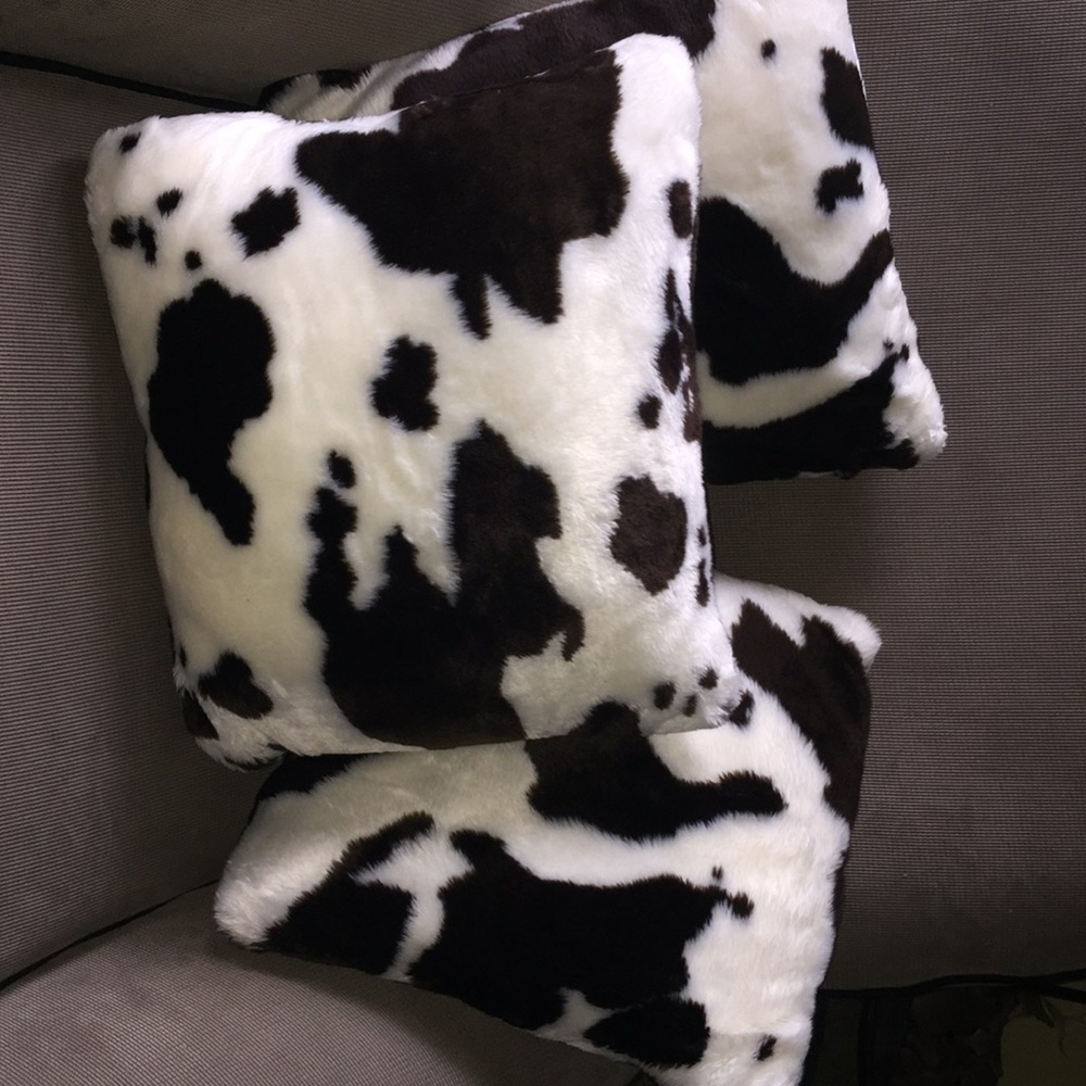 Cow print plush pillows